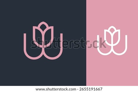 Combination letter W with Flower logo design vector illustration for decoration, boutique, wellness, beauty salon and other businesses