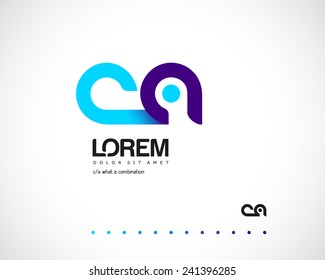 Combination of Letters C and A. Abstract Vector Logo Design Template. Creative Concept Icon