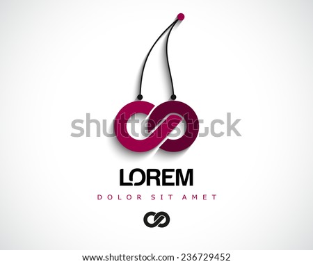 Combination of Letters C and O. Abstract Vector Cherry Logo Design Template. Creative Concept Icon