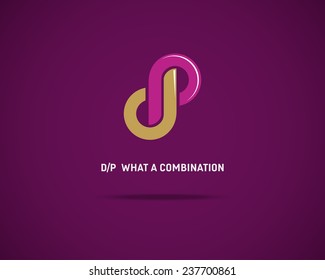 Combination of Letters D and P. Abstract Vector Logo Design Template. Creative Concept Icon