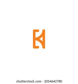combination of letters E and K geometric simple symbol logo vector