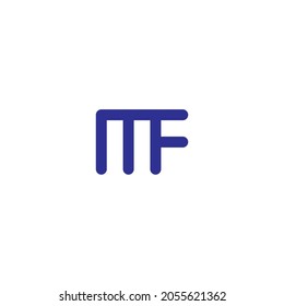 combinación de letras M y F logotipo del vector de caja de símbolos simple