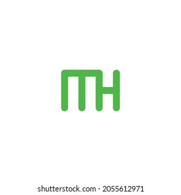 
combinación de letras M y H logotipo del vector de caja de símbolos simple