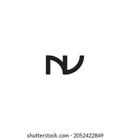 
combination of letters N and V simple symbol logo vector