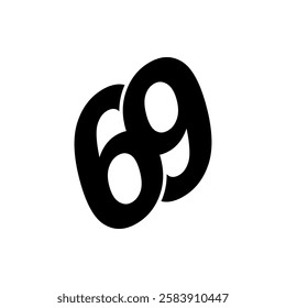 combination of letters, numbers 6 and 9, in the middle forming the number 8. Suitable for business logos