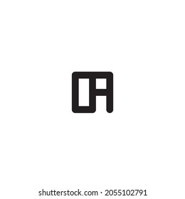
combination of letters o and A simple symbol box vector logo