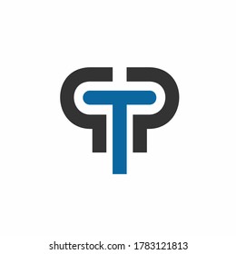combination of letters P and T vector