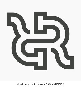 La combinación de las letras R y R se convierte en un logotipo de estilo de arte de línea para marcas personales, monogramas de boda, etc. Este logo se ve juguetón y llama la atención.
