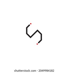 
combination of letters s and N and i simple symbol logo vector