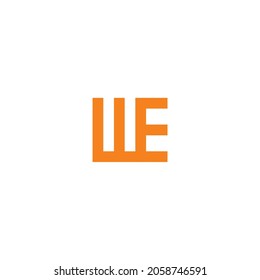 combination of letters w and E simple symbol logo vector