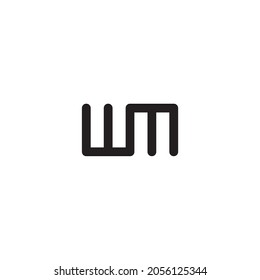 
combinación de letras W y M logotipo del vector de caja de símbolos simple
