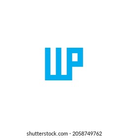 combination of letters w and P simple symbol logo vector
