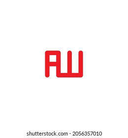 
combination of letters A and w simple symbol logo vector