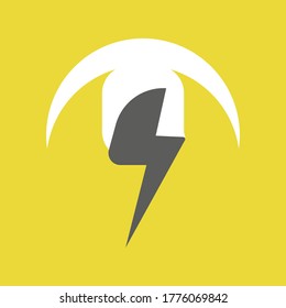 Combination lightning and stingray's head logo.