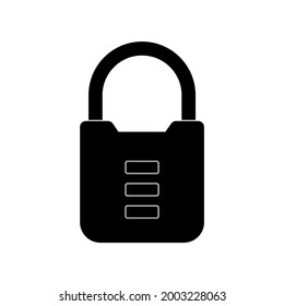 The combination lock is black, good protection on a white background. A vector image.