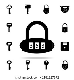 combination lock icon. lock and keys icons universal set for web and mobile