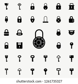 combination lock icon. lock and keys icons universal set for web and mobile