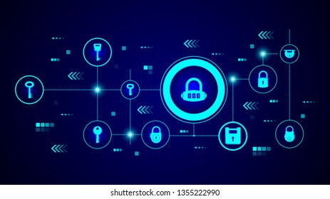 combination lock icon. From lock and keys set