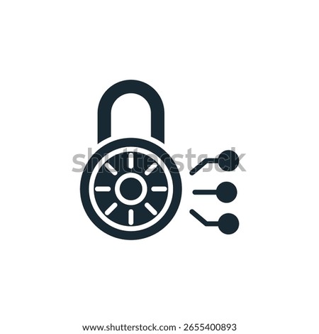 combination lock  icons isolated on White Background. Flat style design
