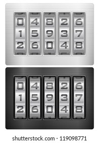 Combination lock icons on a white background.