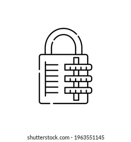 Combination lock сolor line icon. Pictogram for web page, mobile app, promo. UI UX GUI design element. Editable stroke.