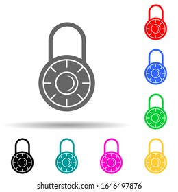 icono de estilo multicolor de bloqueo combinado. Glifo simple, vector plano de bloqueo e iconos de claves para ui y ux, sitio web o aplicación móvil