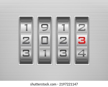 Combination lock new 2023 . Vector illustration.