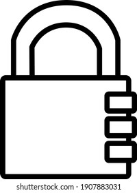 Bloqueo combinado en fondo blanco, concepto de seguridad, ilustración vectorial