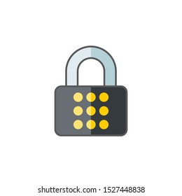 Combination lock with password icon vector