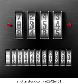 Combination Lock, Realistic Metal Vector Illustration. For Safety Illustration. Security Concept. Metal Steel Lock With Number Key Code For Safety And Privacy. Protection Concept
