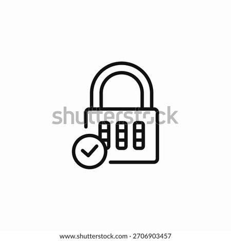 combination lock verified icon sign vector