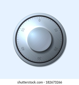 Combination lock wheel on light background. Vector