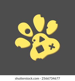 Combination logo between cheese and paw