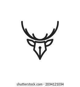 combination logo between deer and pen