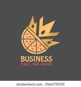 Combination logo between pizza and crown