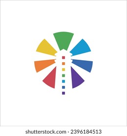 Combination logo of chakra and lighthouse. suitable for your meditation training place.
