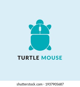 Combination logo design of  tortoise and  mouse for technology company engaged animal and computer raising or other businesses - simple and quality logo design