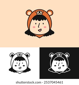 A combination of logo designs showing a cheerful bear cub, symbolizing joy and warmth