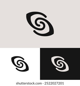 El logotipo combinado del objeto Eye y la letra S es adecuado para la industria óptica u otros negocios