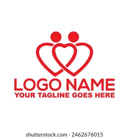 Combination logo from heart and people symbol logo design concept Love Logo Vector