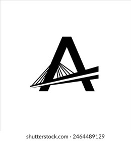 combinación del logotipo de la letra A y un puente