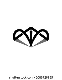 Logo de combinación de letra M y ilustración de punta de pluma