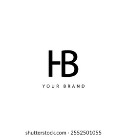 combination logo of letters h and b , vector template design illustration