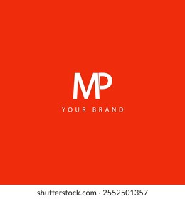 combination logo of letters m and p , vector template design illustration