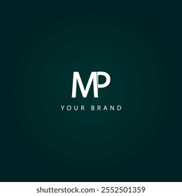 combination logo of letters m and p , vector template design illustration