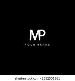 combination logo of letters m and p , vector template design illustration