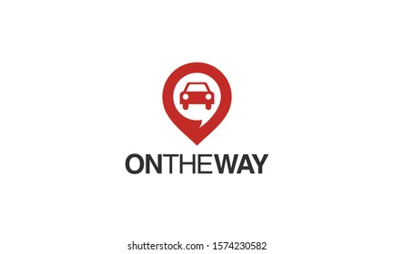 Combination logo from maps and car logo design concept