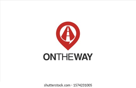Combination logo from maps and the way logo design concept
