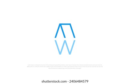 logotipo combinado monograma W y techo de estilo moderno sencillo