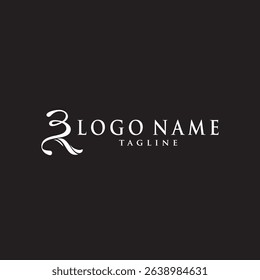 Combination logo of number 3 and letter R with water line illustration, logo about nature